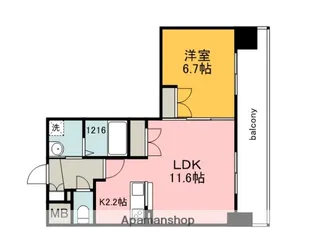 サムティレジデンス平和大通(旧ウイング宝町ファースト)【9階】の間取り