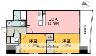 ウイング宝町サード【6階】の間取り