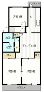 鈴が峰第5団地 3号棟【203号室号室】の間取り