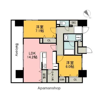 BANKARA PLACE【9階】の間取り