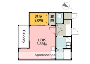 セブンプロート江波西【2階】の間取り