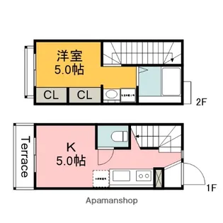プランドール草津東【107号室】の間取り