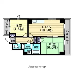 ハーモニー白島【4階】の間取り