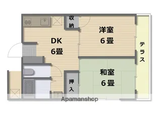 第2マタカツコーポ【101号室】の間取り