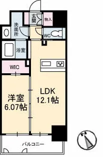 1LDKの間取り画像