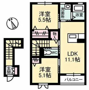 ヴァンベール東雲【2階】の間取り