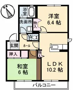 ハピネス不動院 A棟【0101号室】の間取り