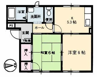 ケイエム段原南【1階】の間取り