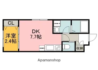 1DKの間取り画像