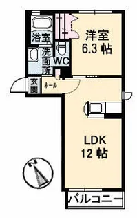 アルカサル B棟【0201号室】の間取り