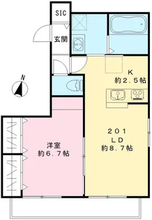 リコグラン井口【201号室号室】の間取り