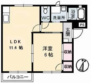 フレグランス旭【0201号室】の間取り