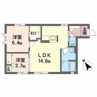 ボナール ニイミ【0102号室】の間取り