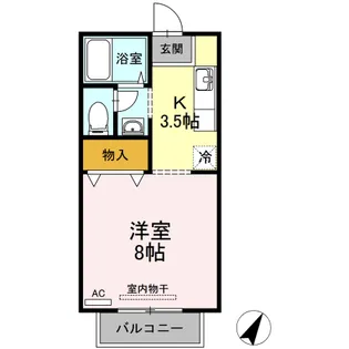 プリメーラいそあい【206号室】の間取り