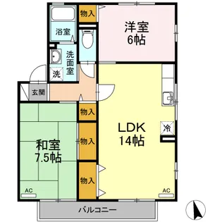 ウィル・モア 大町 B棟【1階】の間取り