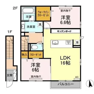 レーブコート【2階】の間取り