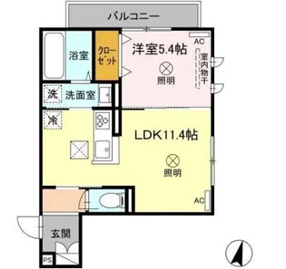 カーサ オリーバ【1階】の間取り