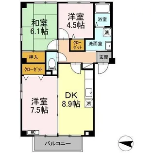 ハイム城山【3階】の間取り