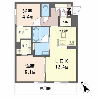 パストラール己斐中【1階】の間取り