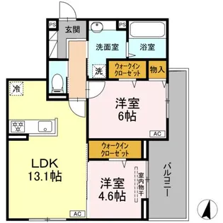 アルカディア中山【3階】の間取り