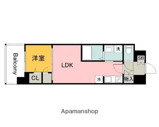 S−RESIDENCE東千田公園ALESIA【4階】の間取り