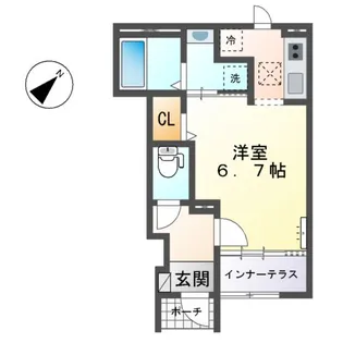 (仮)スターテラスⅡ南観音町【1階】の間取り