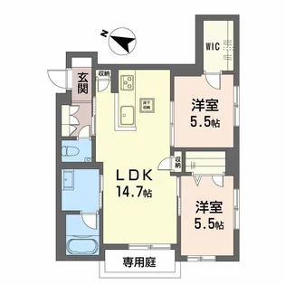 CASA ニックスⅤ【1階】の間取り