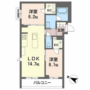 CASA ニックスⅤ【3階】の間取り