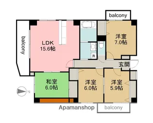 ラフォーレ古江【4階】の間取り