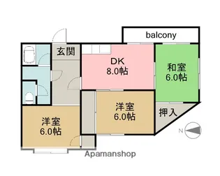 サニーハイツ高須【2階】の間取り