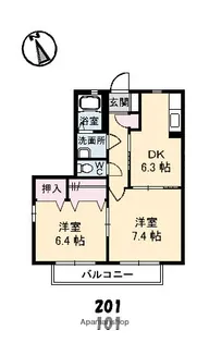 広島県東広島市八本松東3丁目【アパート】の間取り