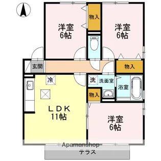 ウィルモアC【1階】の間取り