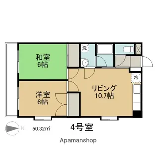 パークサイド中央【104号室】の間取り