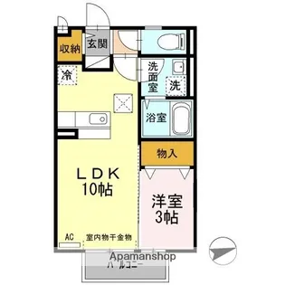 クレールレセンテA棟【1階】の間取り