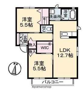 パティオ・ドュ・シャーメゾン Ⅰ【2階】の間取り