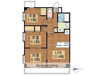 ヴァントゥールベルジェ【701号室】の間取り