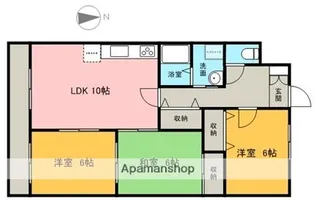 パインコート鏡山【1階】の間取り