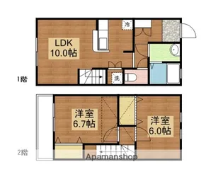 広島県東広島市西条町御薗宇【テラスハウス】の間取り