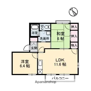 広島県東広島市八本松東2丁目【アパート】の間取り