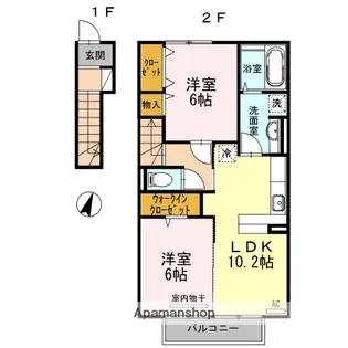 シャンテピエール【202号室】の間取り