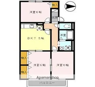 サンクイール【202号室】の間取り