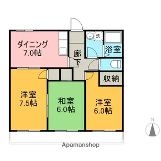 広島県東広島市八本松西2丁目【アパート】の間取り
