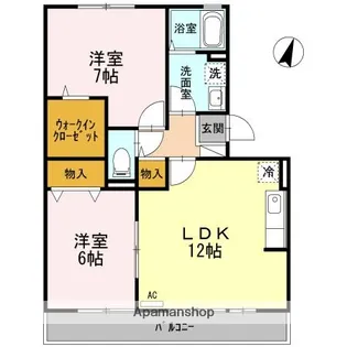 クレール友松【2階】の間取り