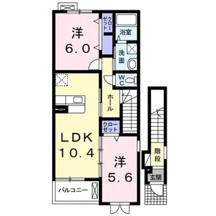 サニーコートB【2階】の間取り