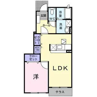 グリーンハイツE【1階】の間取り