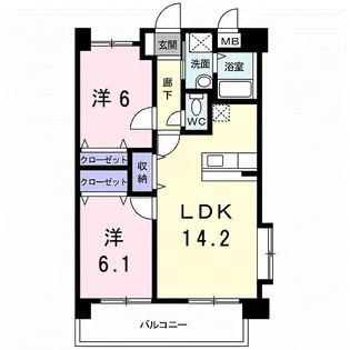 ペスカ フィオーレ【10階】の間取り