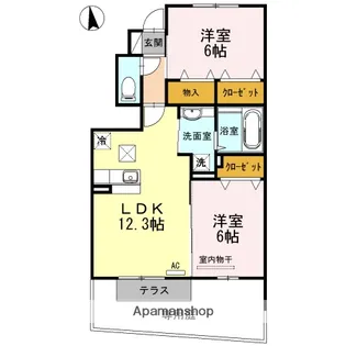 カーサアリエッタC棟【1階】の間取り