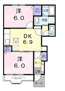 ハッピーデイズB【1階】の間取り