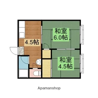 クレセント【202号室】の間取り