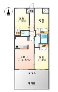 ソレアード【1階】の間取り